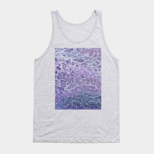 Lilac Acrylic Pouring Abstract Fluid Art Tank Top